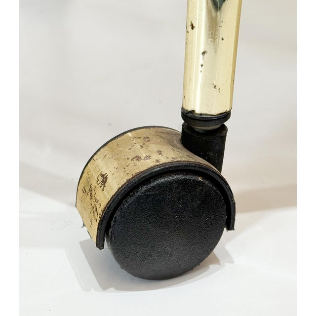 Mid 20th Century Italian Modern Rolling Drinks Cart or Console Trolley of Brass and Smoked Glass For Sale - Image 12 of 14