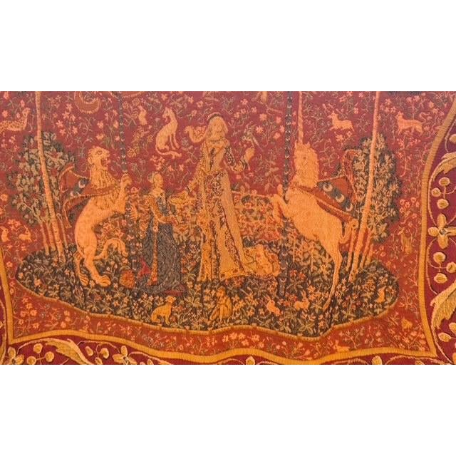 French Goblus Millefleurs Tapestry — “Lady & Unicorn” Inspired Textile, France For Sale - Image 4 of 16