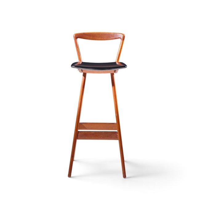 Mid 20th Century Rosengren Hansen for Brande Møbelfabrik Mid Century Teak Barstools - Set of 4 For Sale - Image 5 of 11