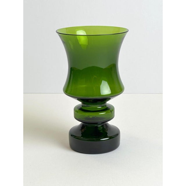 Glass Mid-Century Modern Green Glass Hooped Vase by Tamara Aladin for Riihimaki, 1960s For Sale - Image 7 of 10