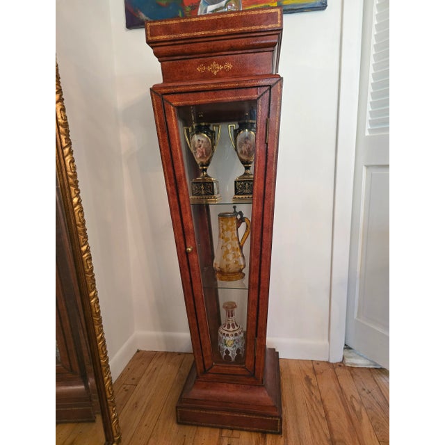 Vintage Jacques Adnet Style Leather Bound Pedestal For Sale - Image 10 of 10