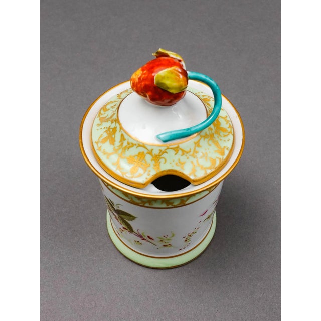 Mid 20th Century Sevres Modele Et Decoration Exclusive a La Main French Porcelain Jam Jar For Sale In Miami - Image 6 of 8