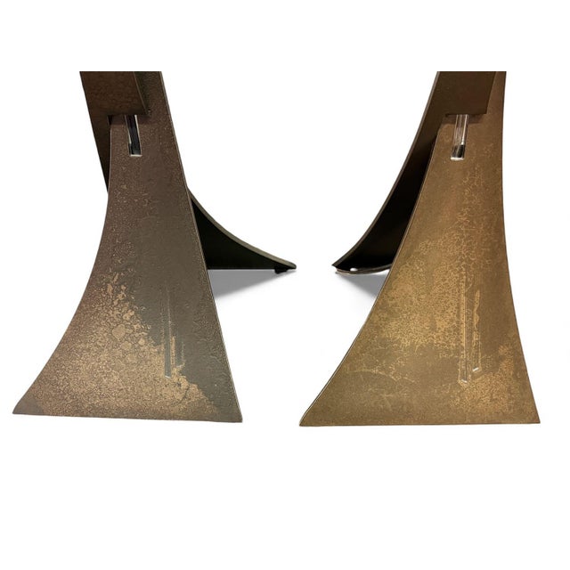 Hubbardton Forge Iron Modern Table Lamps Pair For Sale In Tampa - Image 6 of 10