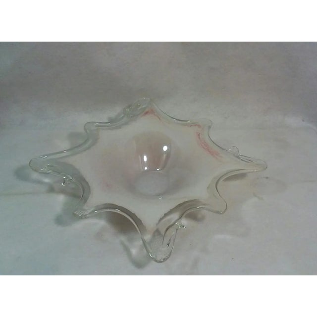 Murano Murano Pink and White Console Bowl For Sale - Image 4 of 11