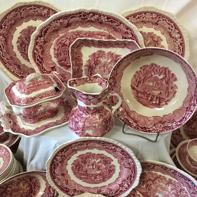 Mason's Ironstone "Vista Pink" English China Set of 107 Piece Chairish