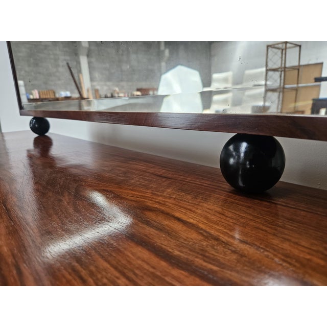 Art Deco Walnut Burl Sideboard with Mirror, 1940 For Sale - Image 6 of 18