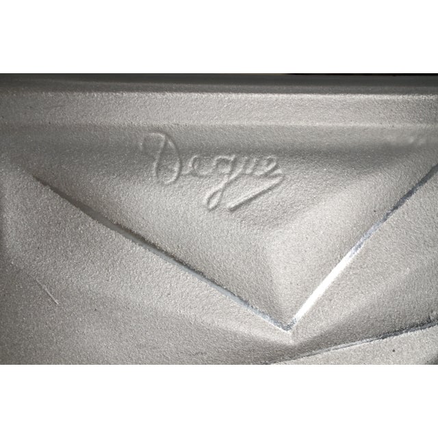 1930s French Art Deco Cubist Slip Shade Wall Sconces by Degue - A Pair For Sale - Image 11 of 13