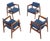 Solid Walnut Newly Upholstered Set of Four Gunlocke Chairs Risom Style For Sale