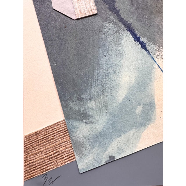 Paper "Im Blue 3" Original Mixed-Media Collage on Paper by Zac Woodiel For Sale - Image 7 of 8
