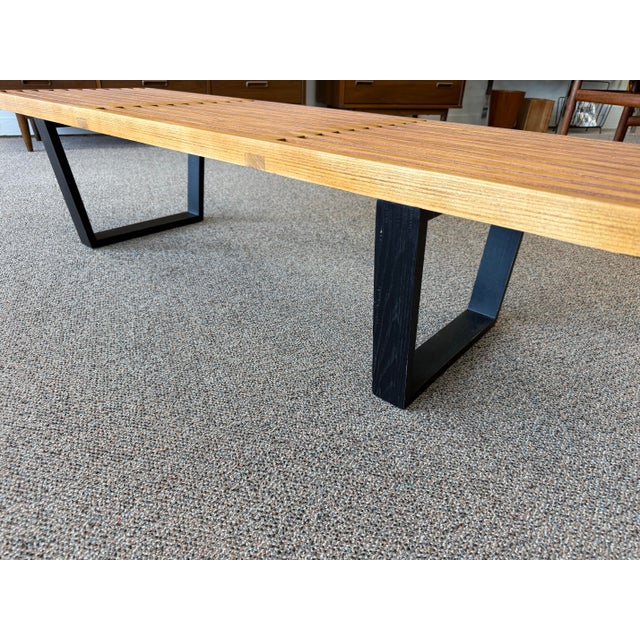 George Nelson Mid Century Modern Slat Bench / Coffee Table Designed Attributed to George Nelson for Herman Miller For Sale - Image 4 of 12