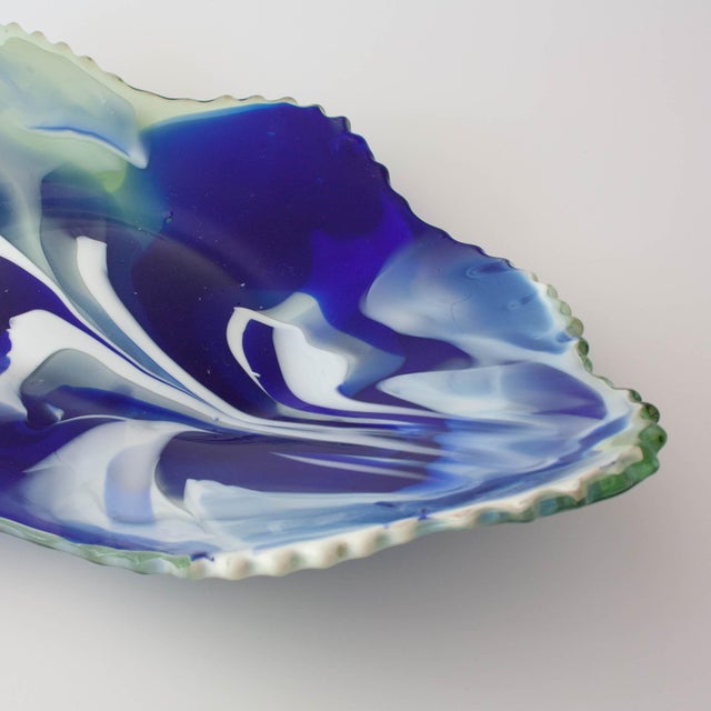 Vintage Glass Leaf Tray, Marinha Grande, Portugal, 1960s For Sale - Image 10 of 13