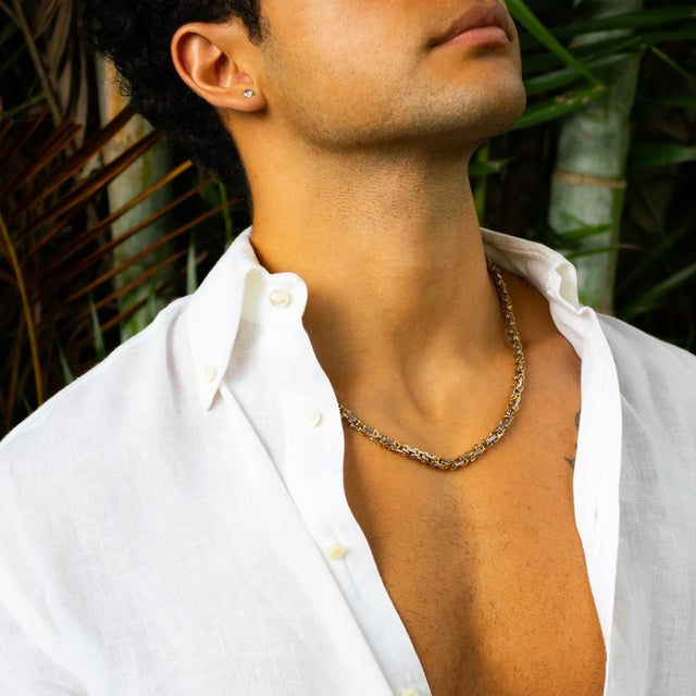 Early 21st Century Two Color Design Bold Chain Men's Necklace For Sale - Image 5 of 9