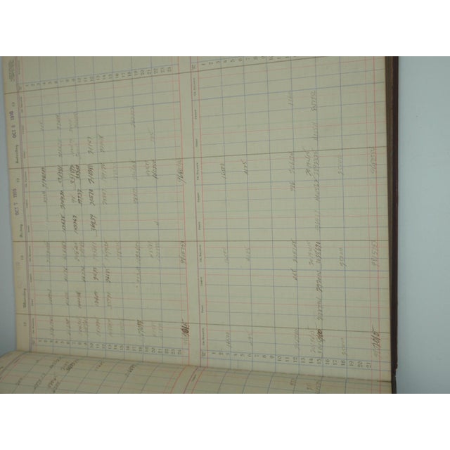 Antique Extra Large Leather General Bank Ledger Farmville Nc 1909 For Sale - Image 9 of 16