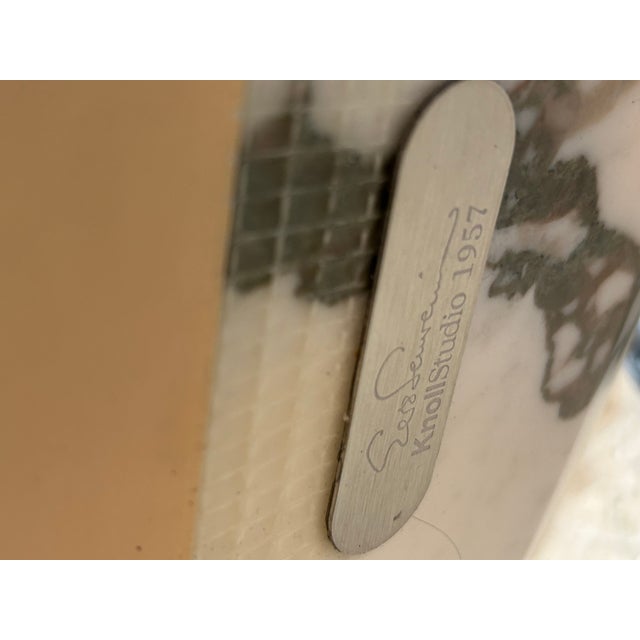 Metal Knoll Eero Saarinen Small Round Martini Table With Marble Top For Sale - Image 7 of 8