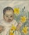 Portraiture Mid 20th Century Black Toddler "April Among the Daffodils" Signed Watercolor For Sale - Image 3 of 6