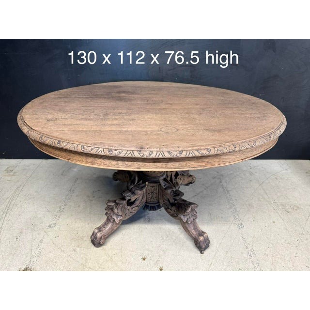 Brown French Bleached Oak Hunting Table, 1860 For Sale - Image 8 of 12