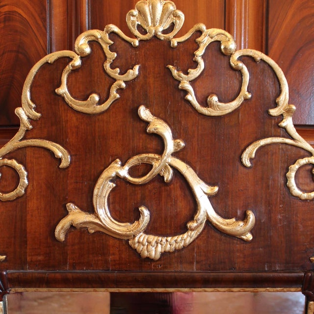Late 18th Century Scandinavian Rococo Walnut and Gilt Mirror For Sale - Image 5 of 10