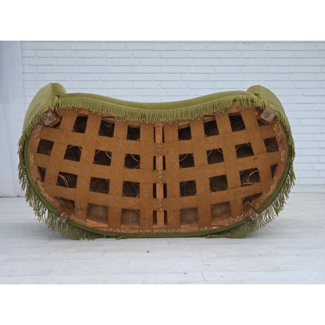 Danish 2-Seater Banana Sofa in Green Velour, 1960s For Sale - Image 12 of 18