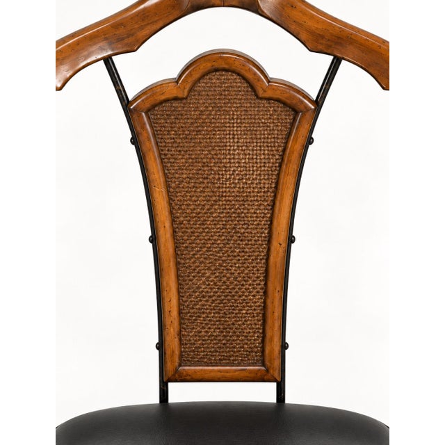 Vintage Babcock-Phillips Gentleman’s Valet Chair With New Black Leather Seat For Sale - Image 10 of 11
