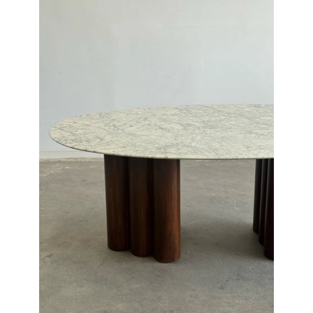 Brown 1980s Oval Dining Table With Sculptural Bases - 1 of 1 For Sale - Image 8 of 14