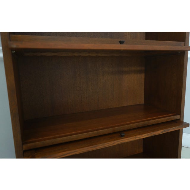 2000 - 2009 Stickley Mission Oak 3 Tier Barrister Bookcase For Sale - Image 5 of 16