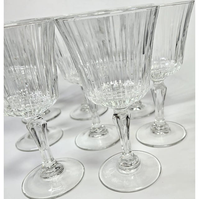 Fluted French Water Goblets- Set of Eight For Sale - Image 6 of 12