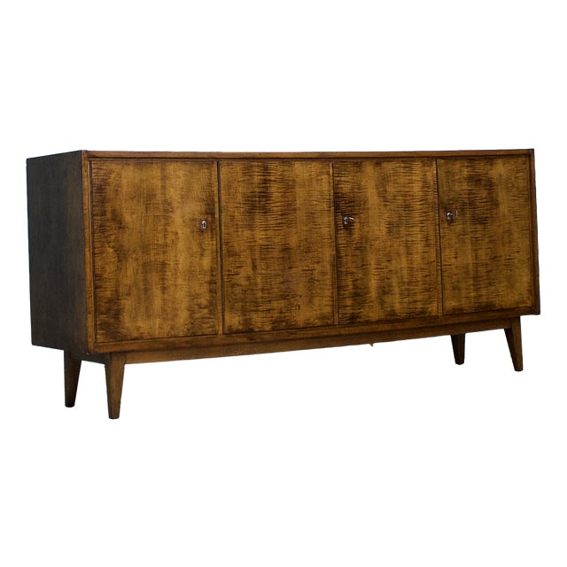 Mid-Century Dark Birch Sideboard, 1960s For Sale