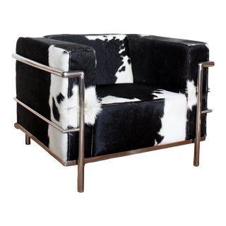 Cowhide Le Corbusier Style Lc2 Club Chair For Sale