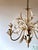 Italian Masca White Tole and Gilt Metal 8-Light Chandelier, 1970s For Sale - Image 6 of 18