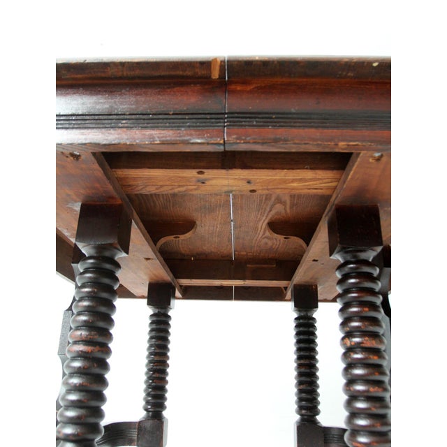 Antique Jacobean Revival Barley Twist Square Table For Sale - Image 17 of 18