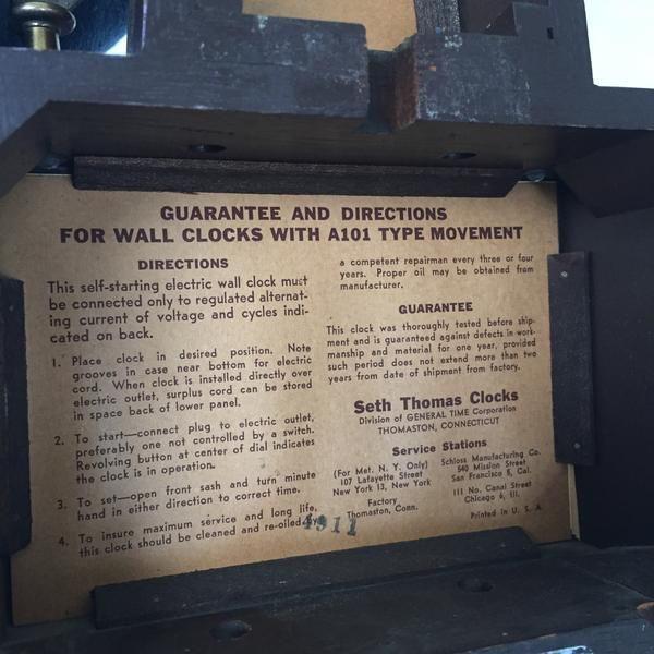 1950s Seth Thomas Homestead Clock Chairish