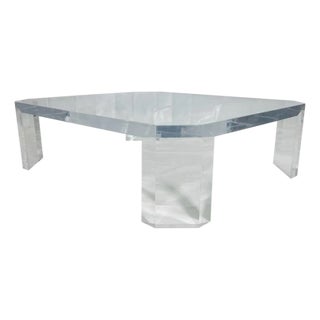 Lucite “L’Ami” Coffee Table by Charles Hollis Jones, Signed 1974 For Sale
