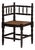 20th Century France Weathered Dark Oak Rush-Seated Spindle-Back Chair For Sale