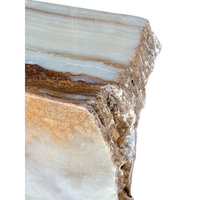 Stone Jupiter Onyx Marble Side Table With Stunning Textures, Modern Organic For Sale - Image 7 of 11