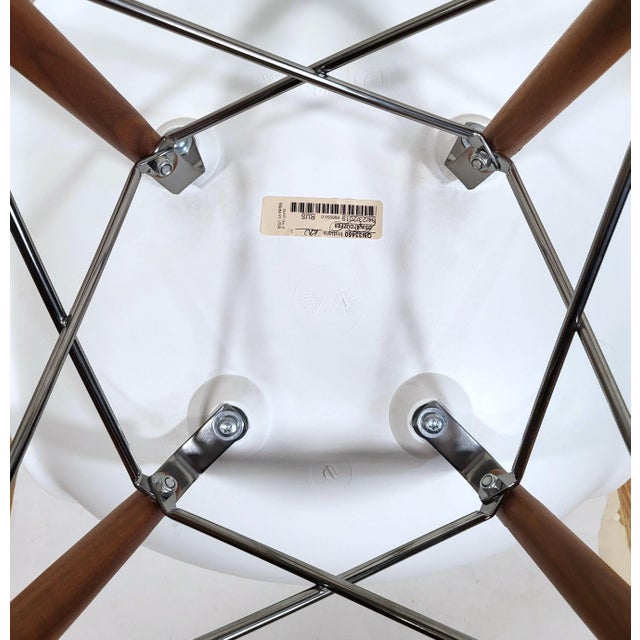 Modern Walnut & Molded Plastic Eames for Herman Miller White Shell Chair For Sale - Image 14 of 18