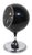 Iconic Space Age, Mid Century Bulova model 634 black ball clock, on chromed pedestal base. The clacok was made in Japan...