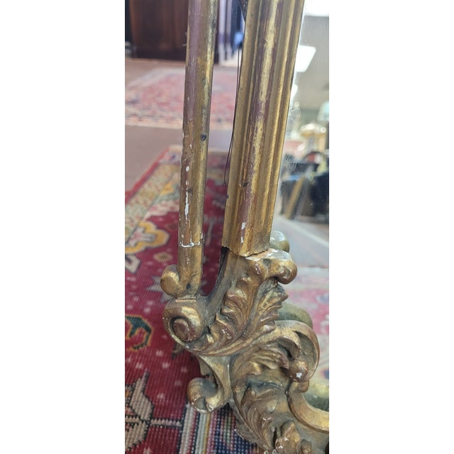 Antique French Gild Wood & Plaster Wall Mirror For Sale In Philadelphia - Image 6 of 15