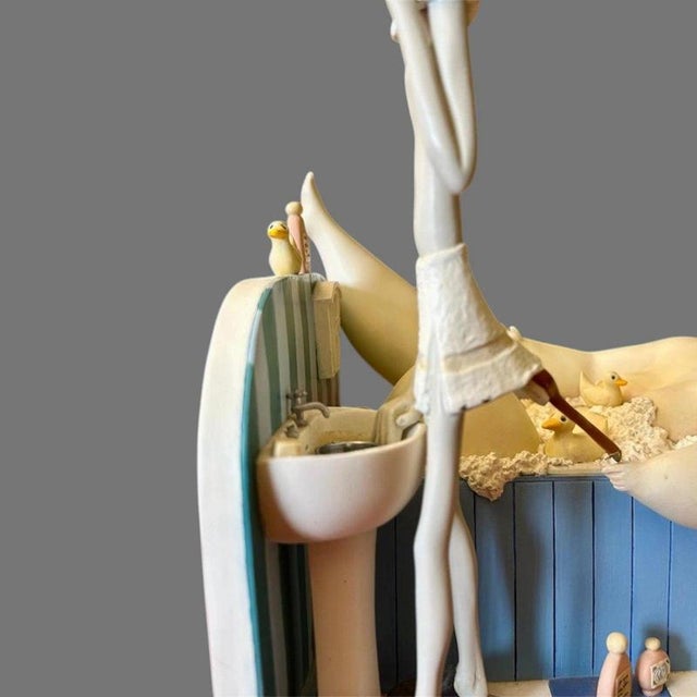 Peekaboo Figural Resin Sculpture in the style of Sarah Jane Szikora For Sale - Image 9 of 16