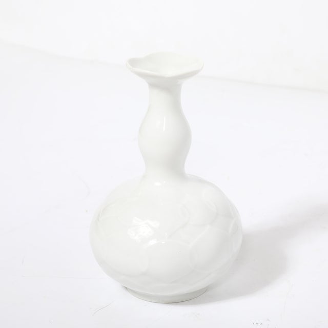 Mid-Century Stylized White Lotus Form Flower Porcelain Vase by Meissen For Sale - Image 11 of 13