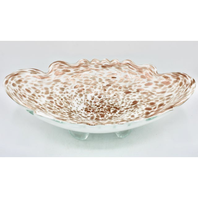Mid 20th Century Large Mid-20th Century Murano Glass Footed Bowl For Sale - Image 5 of 12