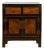 Chinese Hebei Two Toned Low Cabinet with Black Lacquer and Burl Wood Accents For Sale