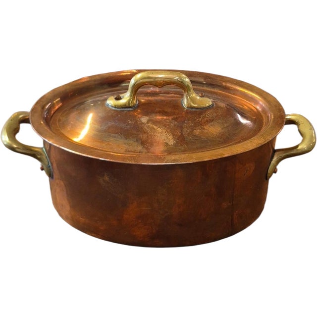 1960s Copper Chestnut Pot, France For Sale - Image 4 of 4