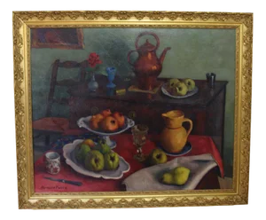 Fernand Fabre, Still Life, 1950s, Oil on Canvas, Framed