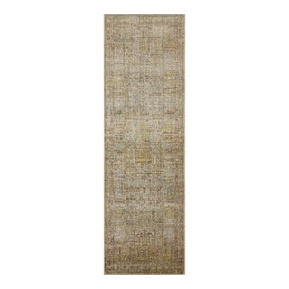 Jean Stoffer x Loloi Bradbury Dove / Gold 2'-6" x 12'-0" Runner Rug For Sale