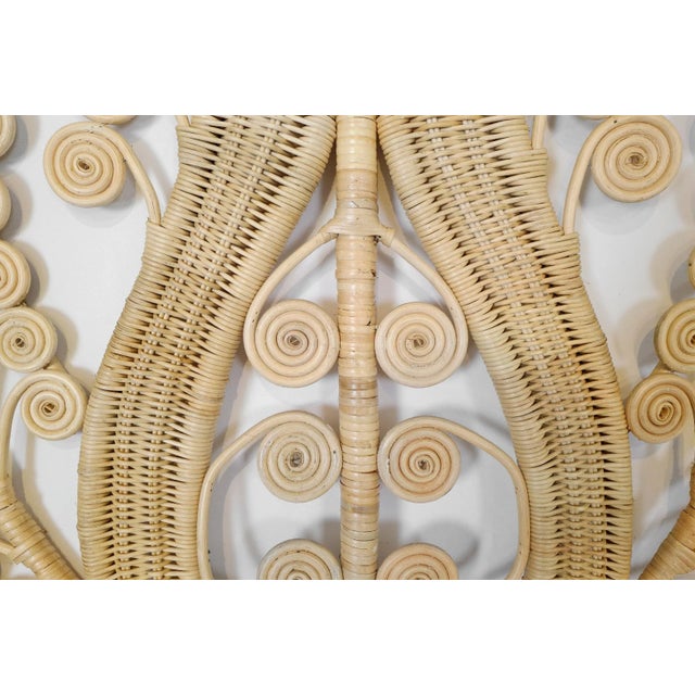 Natural Wicker Palm Headboard Queen For Sale - Image 4 of 5