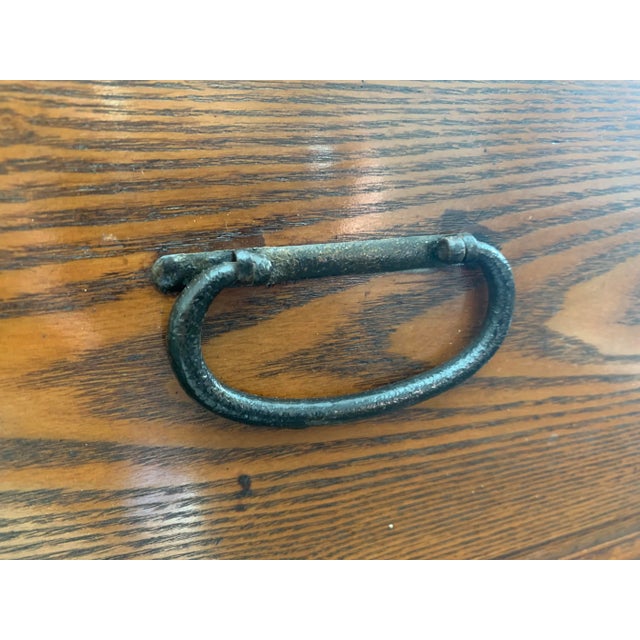 Turn of the Century Tiger Maple Low Cabinet W/ Hand-Hammered Iron Pulls For Sale In New York - Image 6 of 12