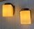 1940s Pair Vintage Art Deco Light Old Lamp Wall Sconces Fixture Brass & Cube Cream Milk Glass Shade Lamp Ship Light For Sale - Image 5 of 8