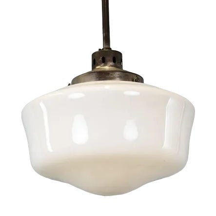 Glass Opaline Hanging Lamp For Sale