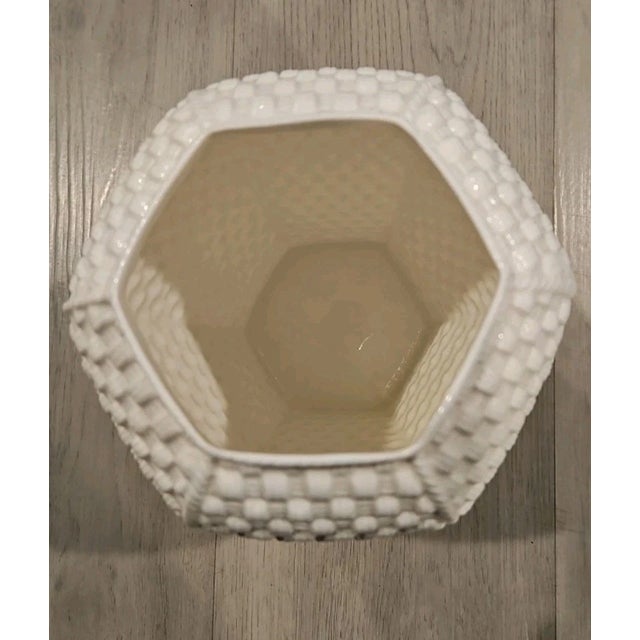 Tiffany and Co. Vintage Sybil Connolly Tiffany & Co. Decorative Basket Weave Vase For Sale - Image 4 of 5