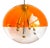 Vintage Space Age Orange Sphere Pendant Lamp by MCM attributed to Raak Amsterdam For Sale